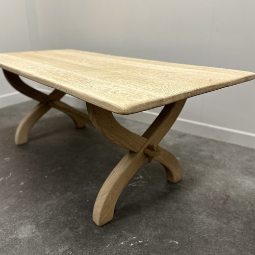 Vintage Oak Naturel French Dining Table, France. 