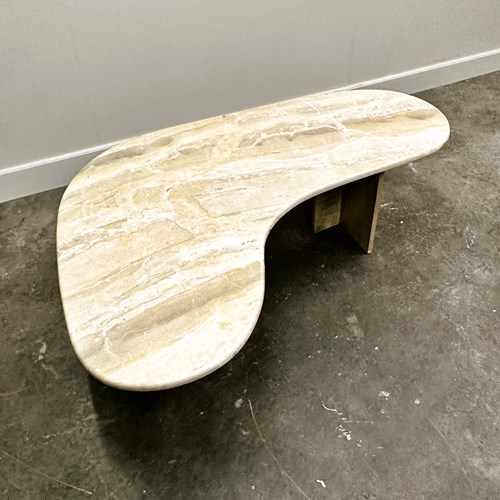 Vintage Marble Boomerang Coffee Table, Italy 1980S.