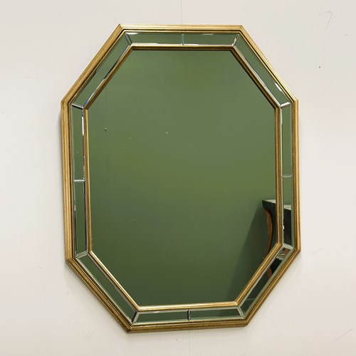 Large Octagonal Bevelled Mirror By De Knudt, Belgium, 1980S
