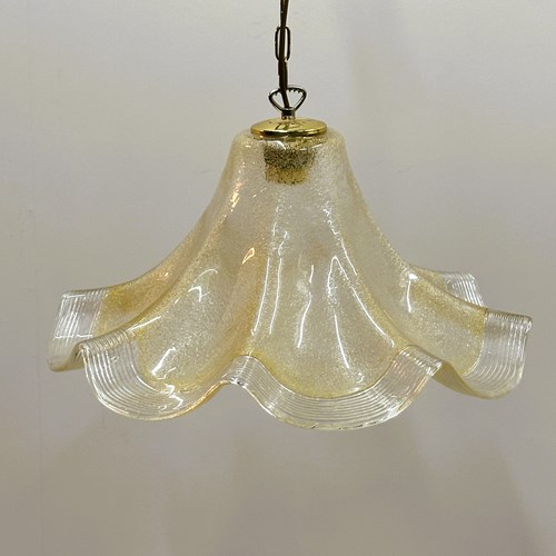  Murano Glass Umbrella Pendant With Amber Color