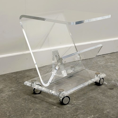 Vintage Lucite Magazine Cart, 1980S