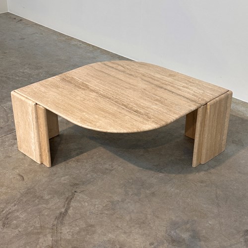 Italian Travertine Sculptural  Coffee Table, 1980S
