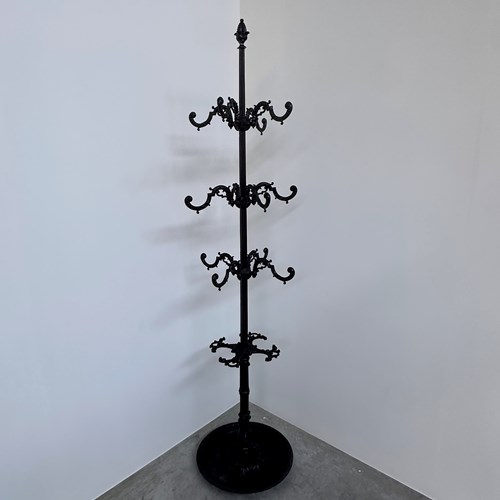 Large Ornate Cast Iron Hall Tree Coat Stand With 12 Hooks