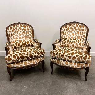 Pair Of Louis XV Style Armchairs In...