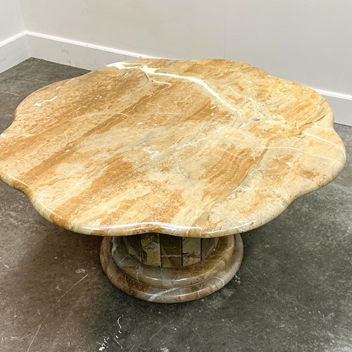 Vintage Italian Flower Marble Table, 1980S.