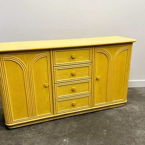 Soft Yellow Stained Postmodern Sideboard, 1980S. France