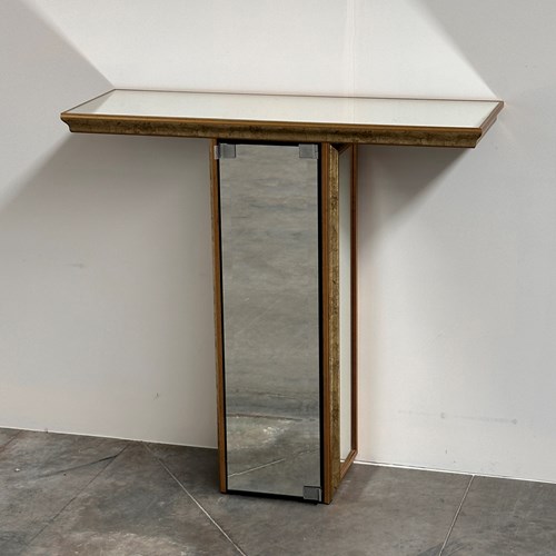 Deknudt Mirrored Console Table With Hidden Cabinet, Belgium, 1970S