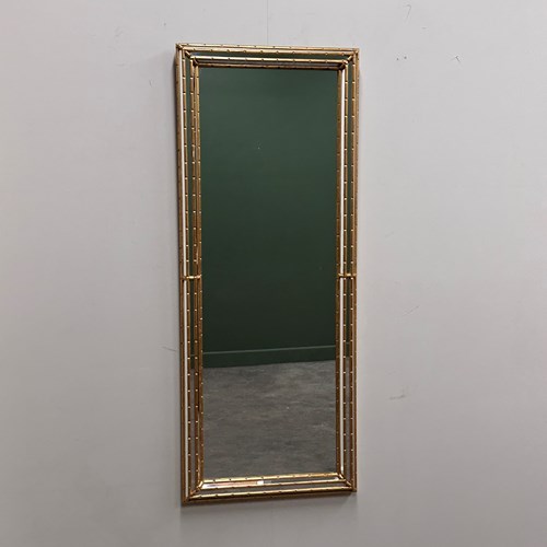 Gilt Faux-Bamboo Wall Mirror, Italy, 1970S