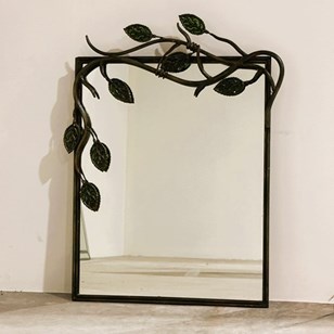 Artisan Hand-Forged Iron Mirror Wit...