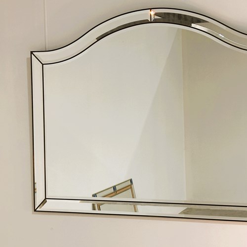 Venetian Style Mirror With Curved Top And Bevelled Glass, 1970S