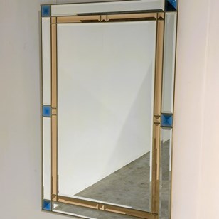 1980S Italian Mirror, Peach And Cob...