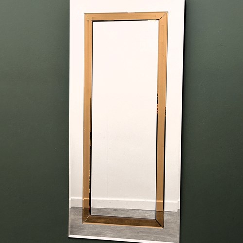 Large German Beveled Mirror With Bronze-Tinted Border By Schöninger, 1980S