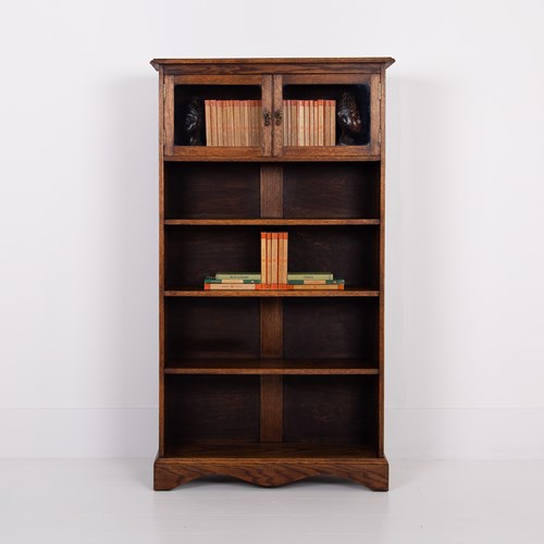 Attractive English Oak Bookcase C1930