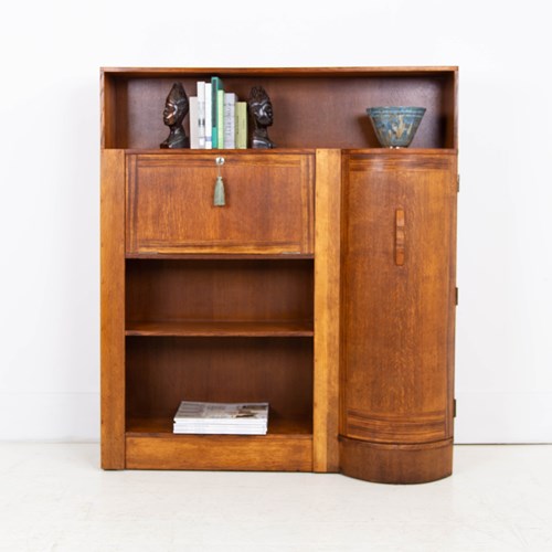  Art Deco Cabinet Bookcase With Bureau By Gomme