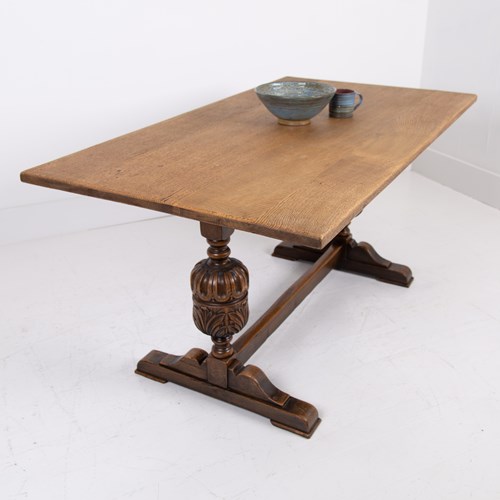 A Handsome Oak Dining Table C1930