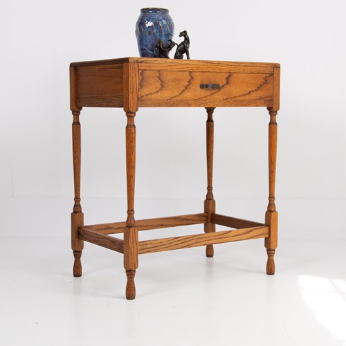 Small English Golden Oak Side Table C1930