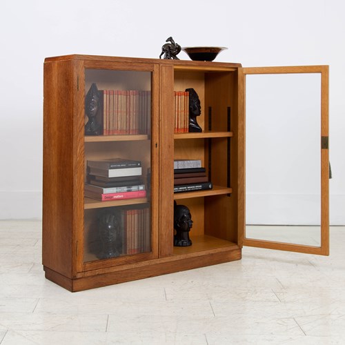 Mid Century Gordon Russell Oak Glazed Bookcase