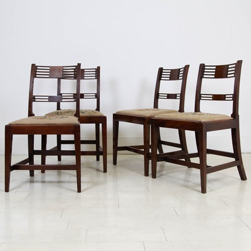 Set Of 4 Georgian Period Dining Side Chairs C1820