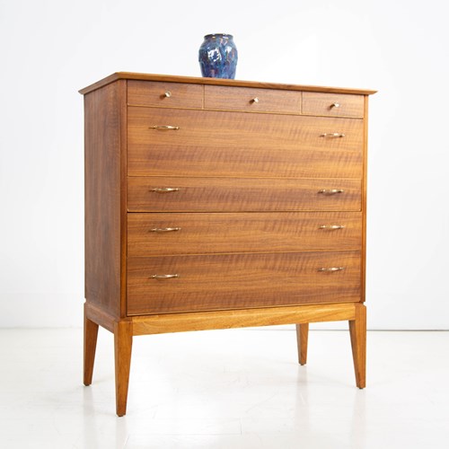 Alfred Cox Mid Century Walnut Chest Of Drawers