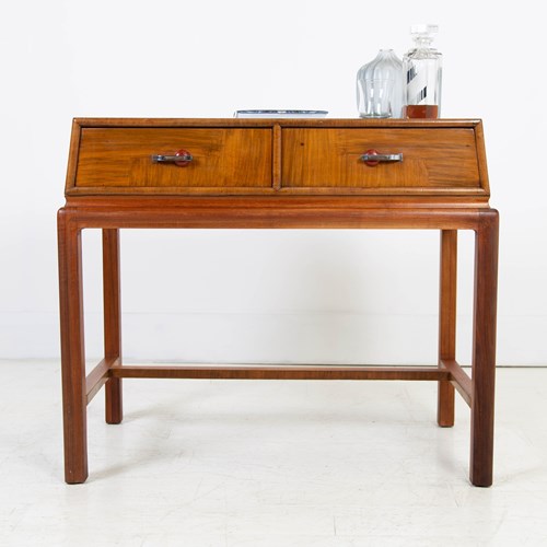 Art Deco Modernist Leather Topped Walnut Desk