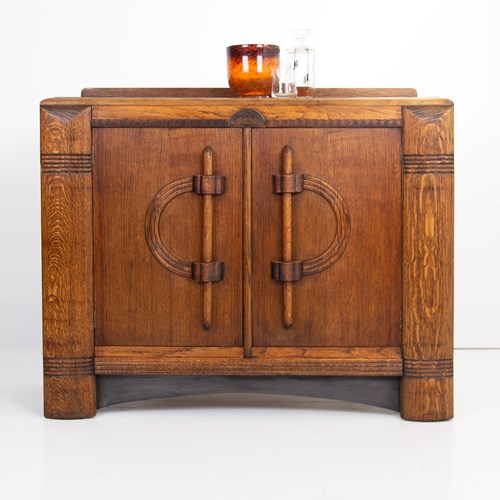Art Deco Oak Cabinet Sideboard C1930
