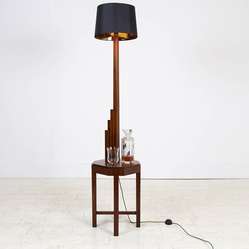 Good Looking Art Deco Floor Lamp Table