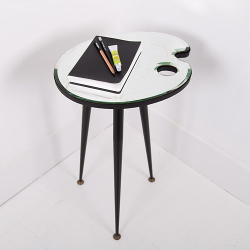 Mid Century Glass Artists Palette Side Table