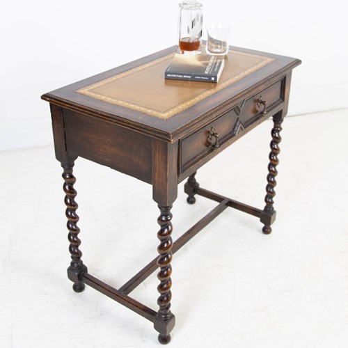 Little Oak Desk With Mustard Leather Top C1915