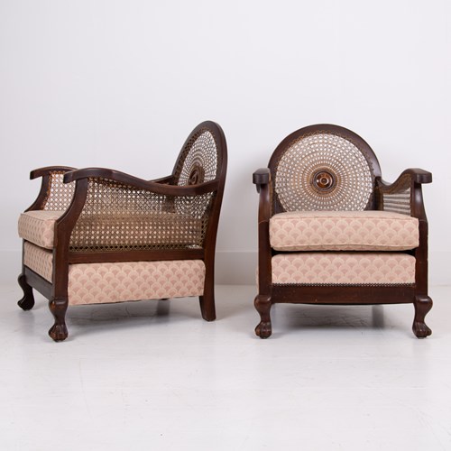 Pair Of Attractive Bergere Armchairs 1920S