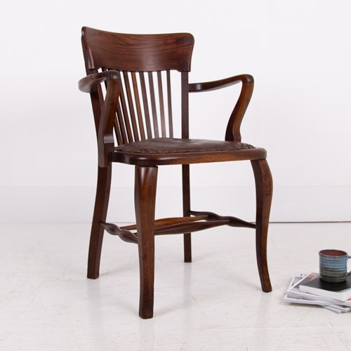 Lovely Antique Oak Desk Chair C1910