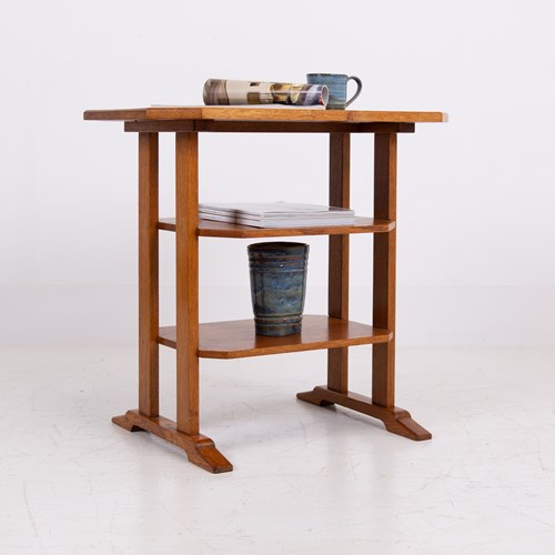 Cotswold School Oak 3 Tier Side Table C1920