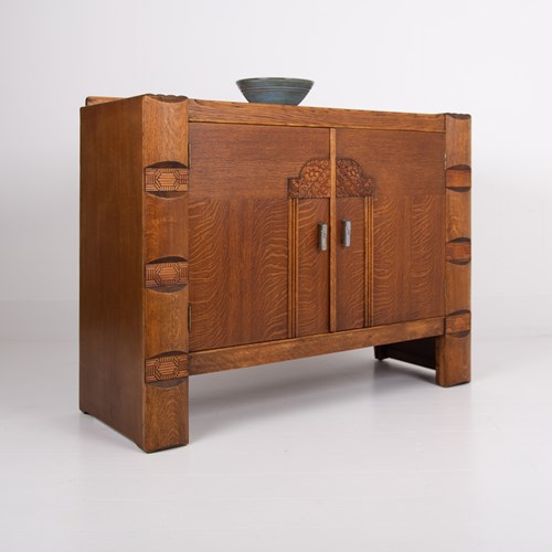 Art Deco Modernist Oak Sideboard Cabinet