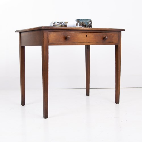Early C20th Oak Leather Topped Desk