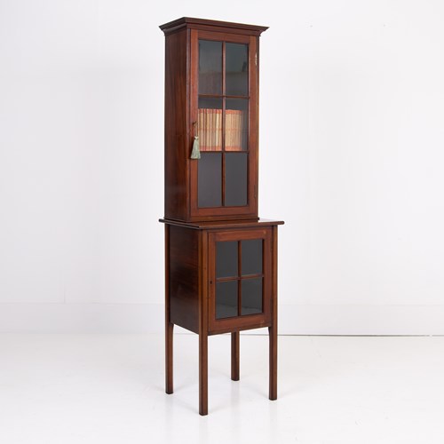 Slender Glazed Edwardian Cabinet C1910