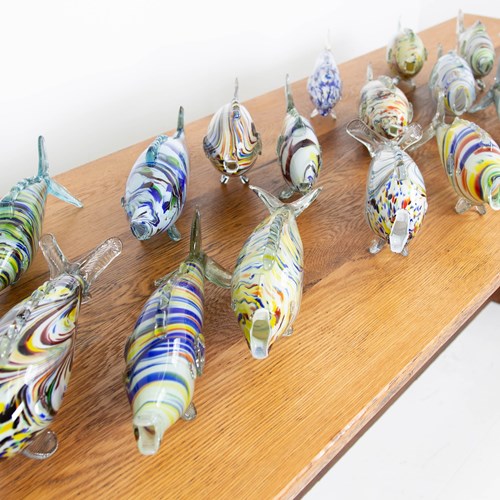 Collection Of 16 Mid Century Murano Glass Fish