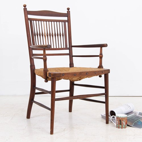 Rush Seated “Sussex” Armchair Attributed E W Godwin