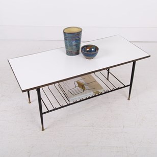 Mid Century Brass Coffee Table By J...