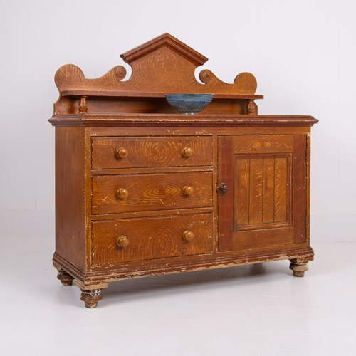 Scumble Painted Victorian Kitchen Dresser C1880