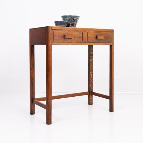 Oak Single Drawer Side Table Desk C1930