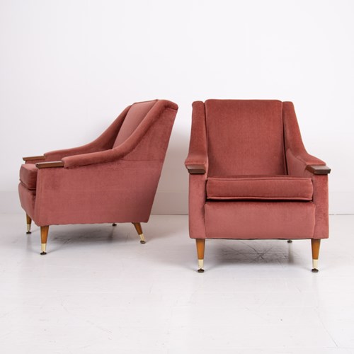 Pair Of Mid Century Lounge Armchairs C1960