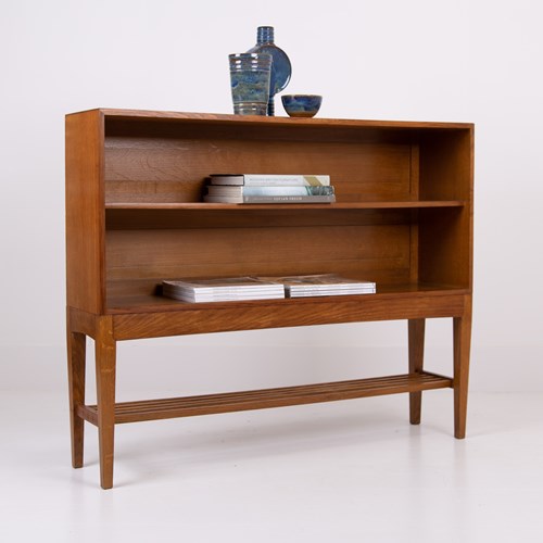 Cotswold School Long Oak Bookcase C1950