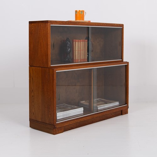 Oak Glazed Bookcase By Minty Of Oxford C1940