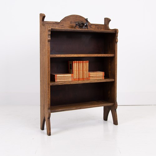 Arts And Crafts Oak Open Bookcase C1910