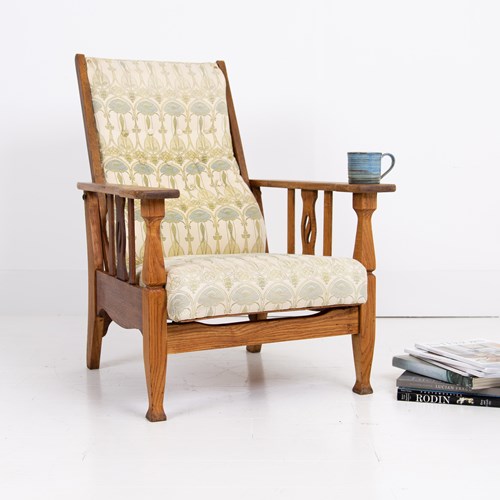 Arts And Crafts Oak Reclining Armchair C1910
