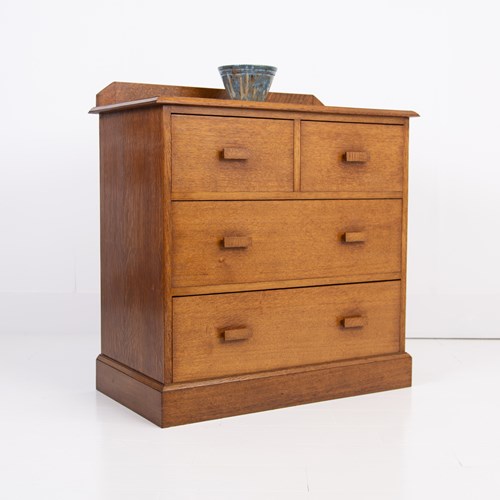 1930S British Oak Modernist Chest Of Drawers
