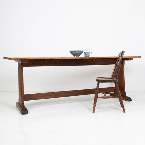 1920/30S Oak School Refectory Dining Table 7Ft