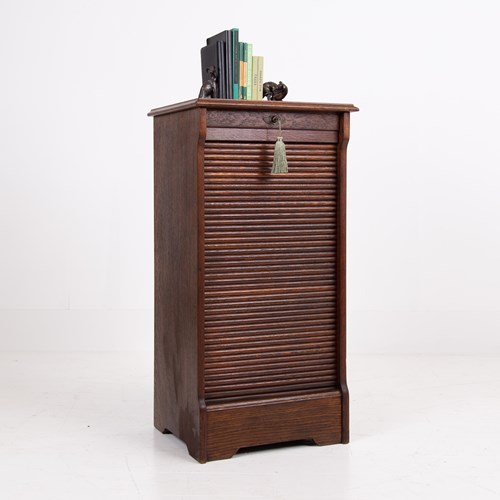 Oak Tamour Door Cabinet English 1915