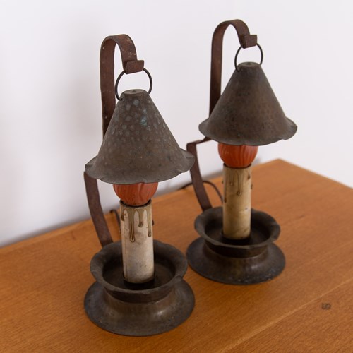 Delightful Pair Of Little Arts And Crafts Table Lamps