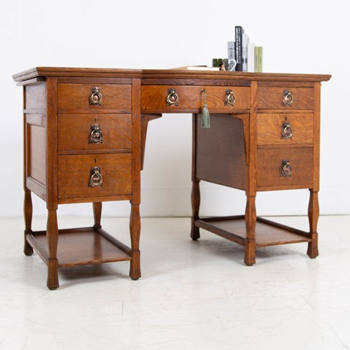 Shapland & Petter Arts And Crafts Oak Desk C1910