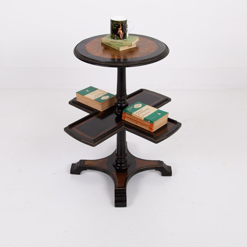 Antique Ebonised Amboyna Side Table C1870